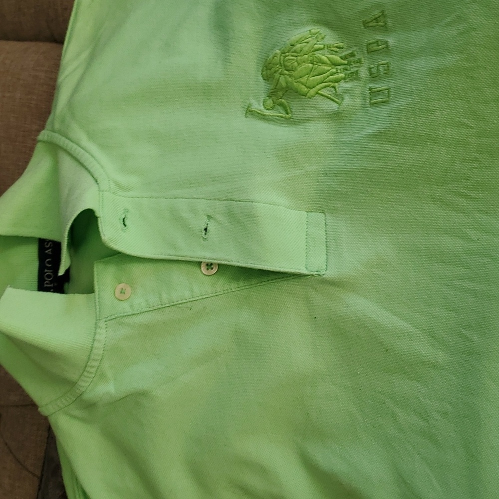Polo men neon green pullover shirt size 2X slim fit - Picture 11 of 15